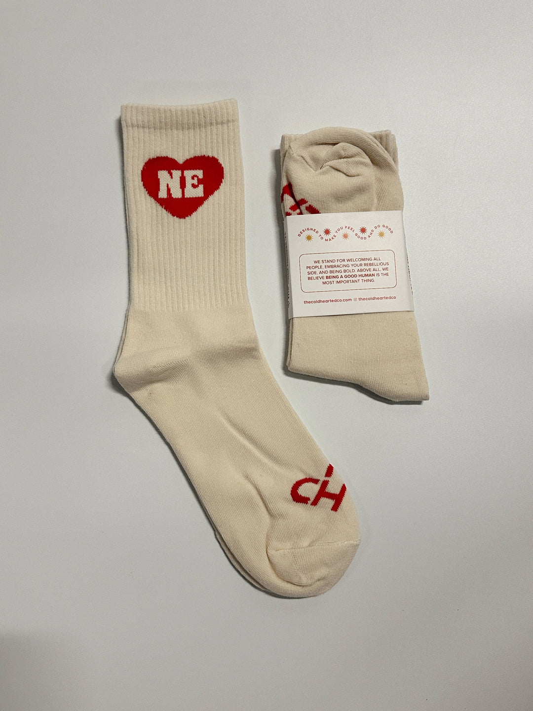 Nebraska Heart Crew Socks