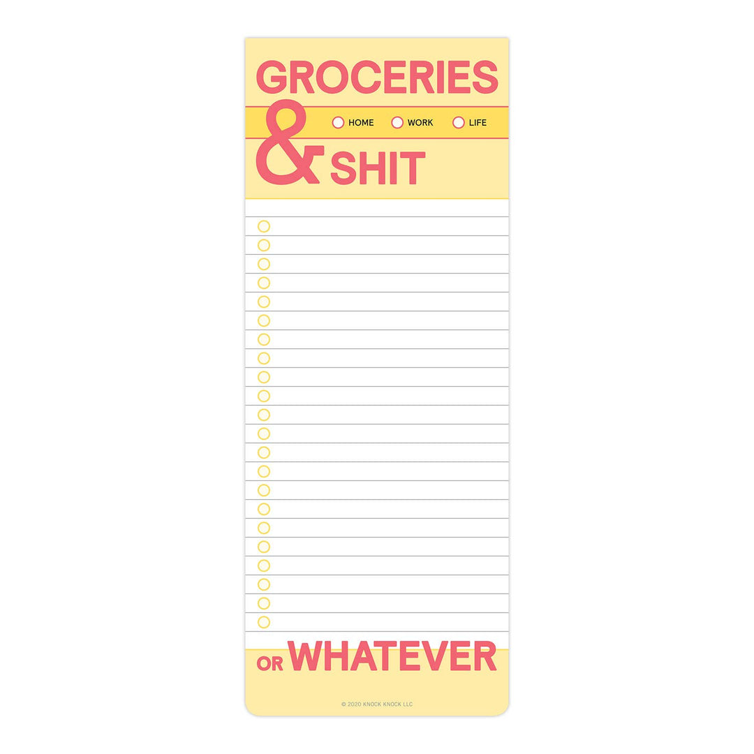 Groceries and Shit Make-a-List Pad