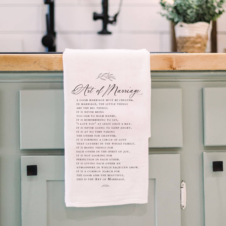 Wedding Gift, Art Of Marriage, Wedding Decor,  Tea Towel