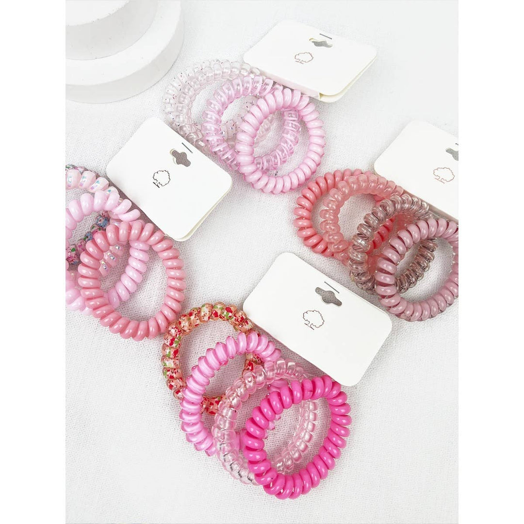 Pink Shades  Spiral Hair Ties