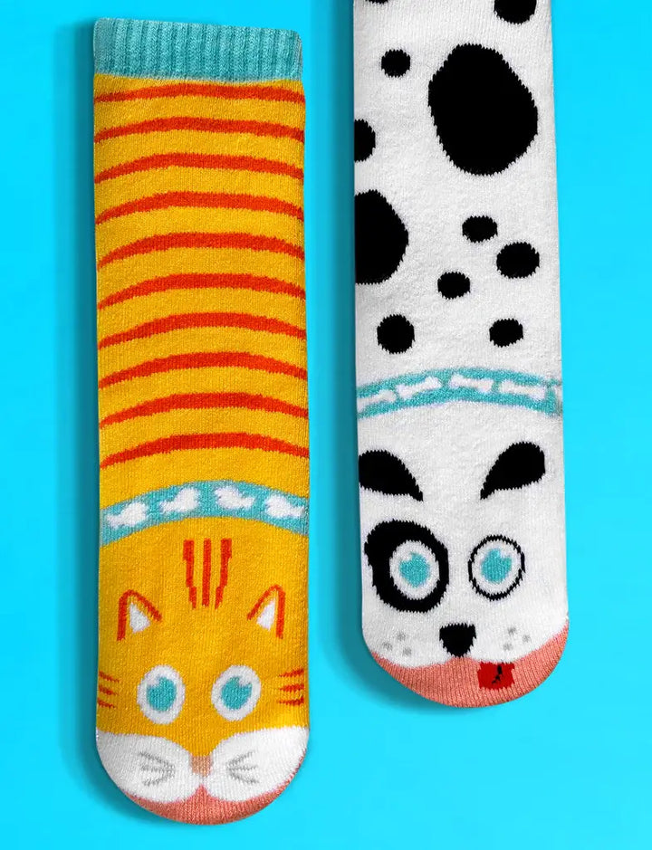 Cat & Dog Fun Mismatched Socks for Adults