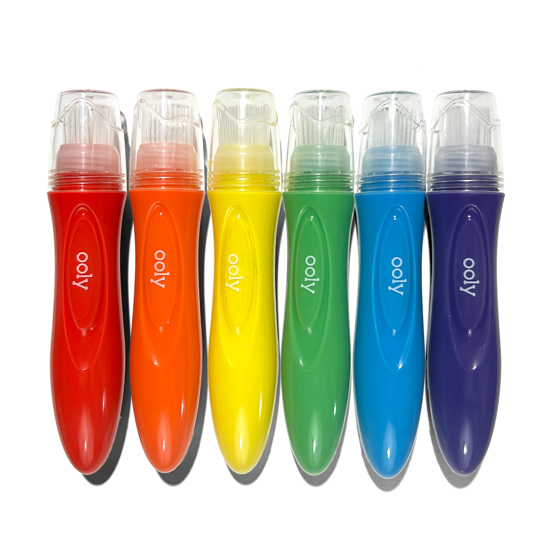 Easy Squeezy Squeezable Poster Paint Brushes - Set of 6