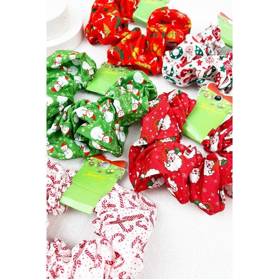 Big Size Christmas Fabric Hair Scrunchies