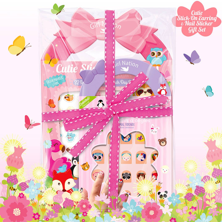Cutie Stick-On Earring and Nail Sticker Gift Set- Animals