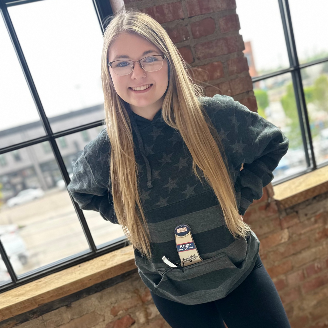 Black Stars and Stripes Koozie Hoodie