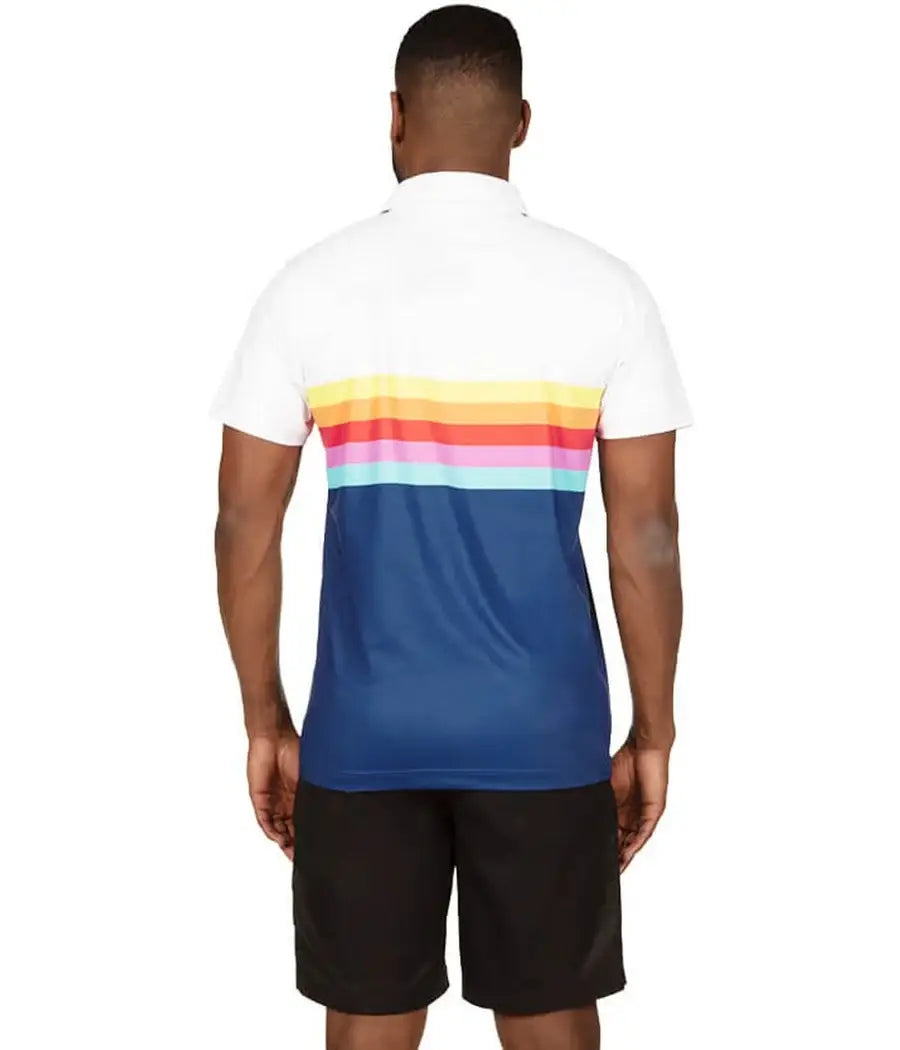 Santa Fe Men's Golf Shirt - Retro Striped Golf Polo