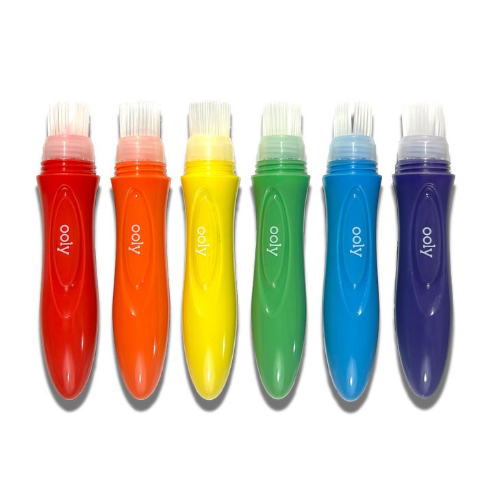 Easy Squeezy Squeezable Poster Paint Brushes - Set of 6