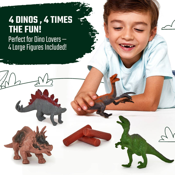 Dino Race Track Xmas Playset Toy Gift For Kids, Boys, Girls