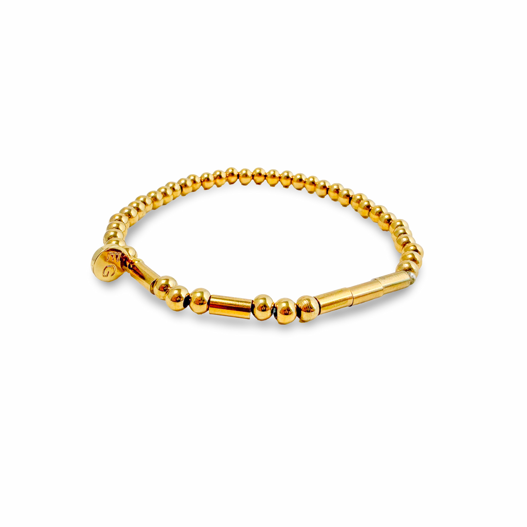 Morse Code Gold Waterproof Beaded Bracelet | DREAM