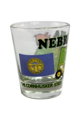 NEBRASKA State Shot Glass 2 oz