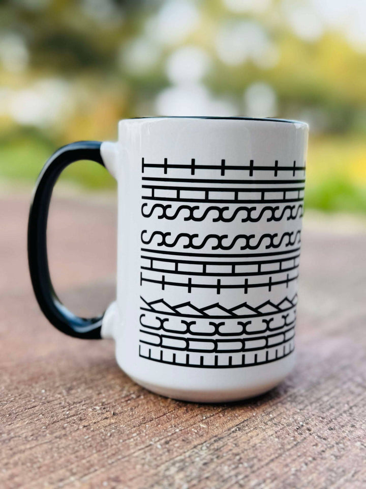 Fuck This Shit Mug, Tire Track Mug, Hidden Message Mug