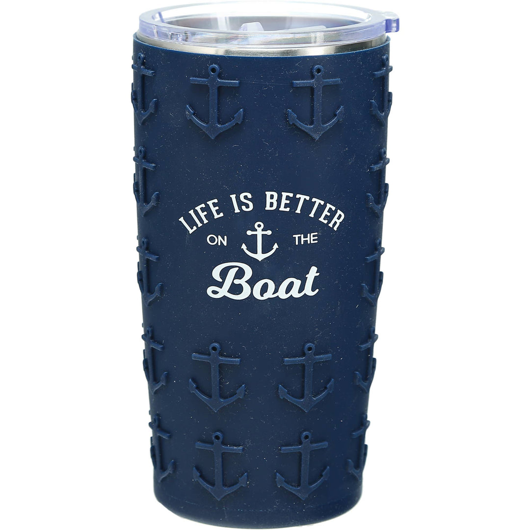 On The Boat - 20 oz Travel Tumbler with 3D Silicone Wrap