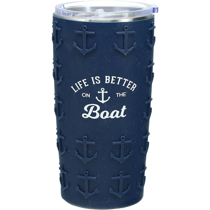 On The Boat - 20 oz Travel Tumbler with 3D Silicone Wrap