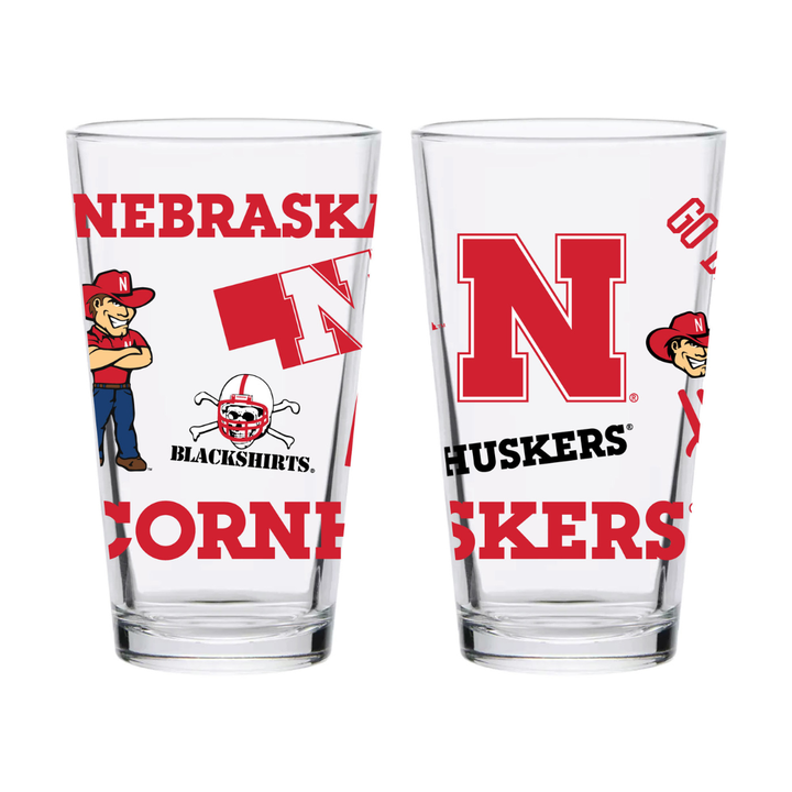 16oz Nebraska Huskers Medley Pint Glass