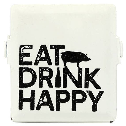 Eat Drink Happy Metal Magnet Clip