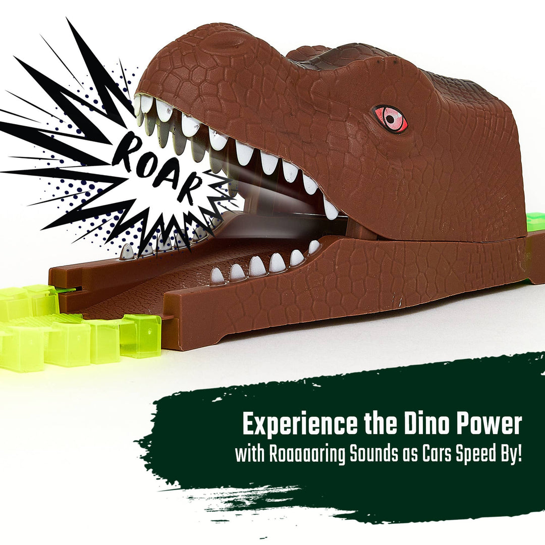 Dino Race Track Xmas Playset Toy Gift For Kids, Boys, Girls