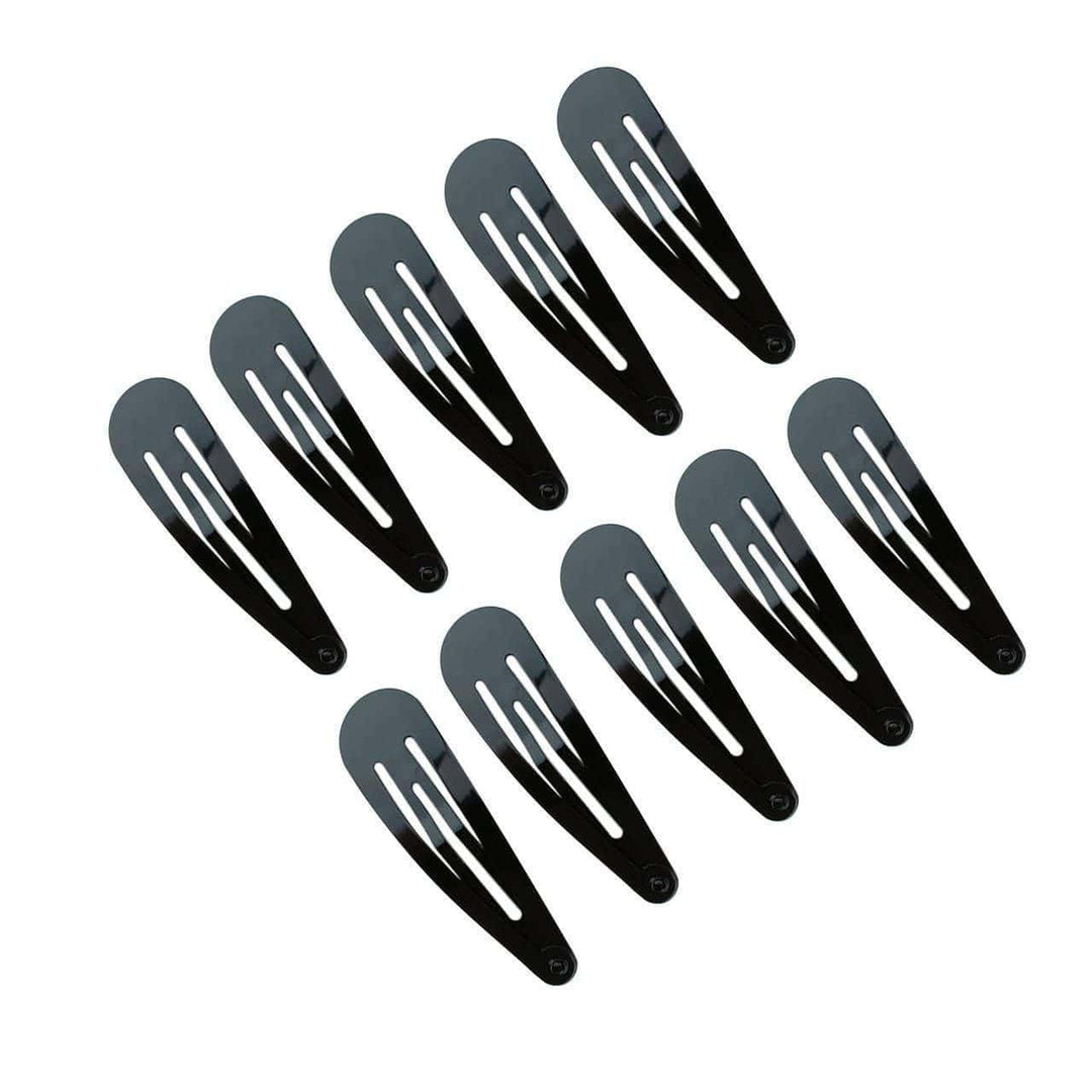 Snap Hair Clips 10pc (Black)