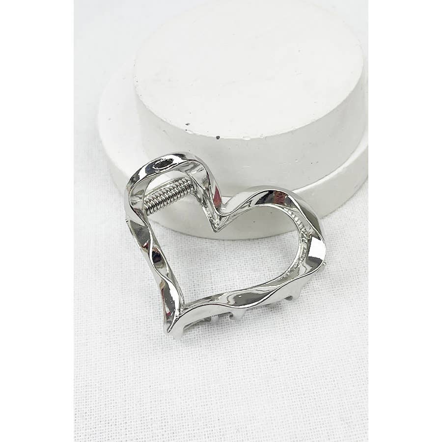 Metal Heart Shape Hair Claw Clips
