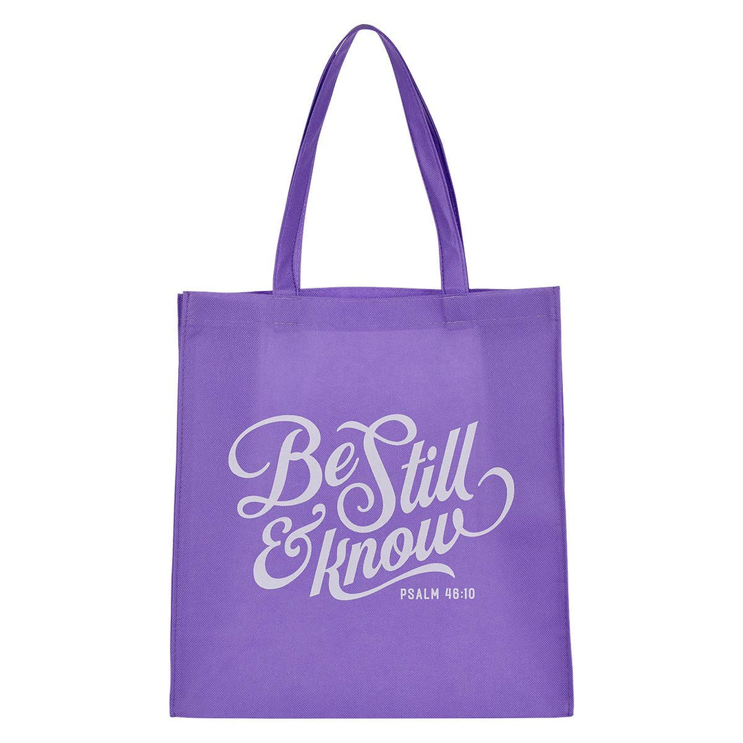 Be Still Lavender Shopping Tote Bag  - Psalm 46:10