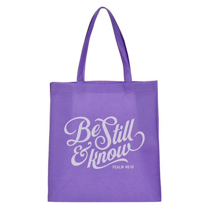 Be Still Lavender Shopping Tote Bag  - Psalm 46:10