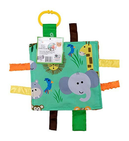 Jungle Zoo Crinkle Tag Square 8x8 Baby Teach @ Home Toy