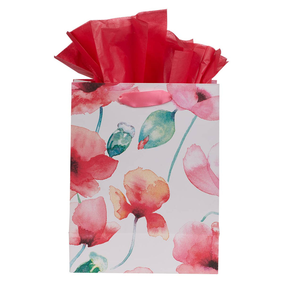 You've Got This Coral Poppies Medium Gift Bag