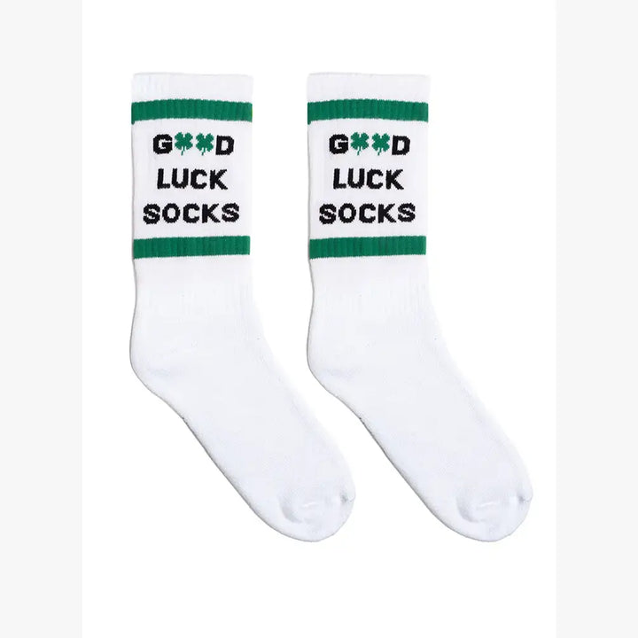 Classic Crew Socks w/ Ribbed Tubing - "Good Luck Socks"