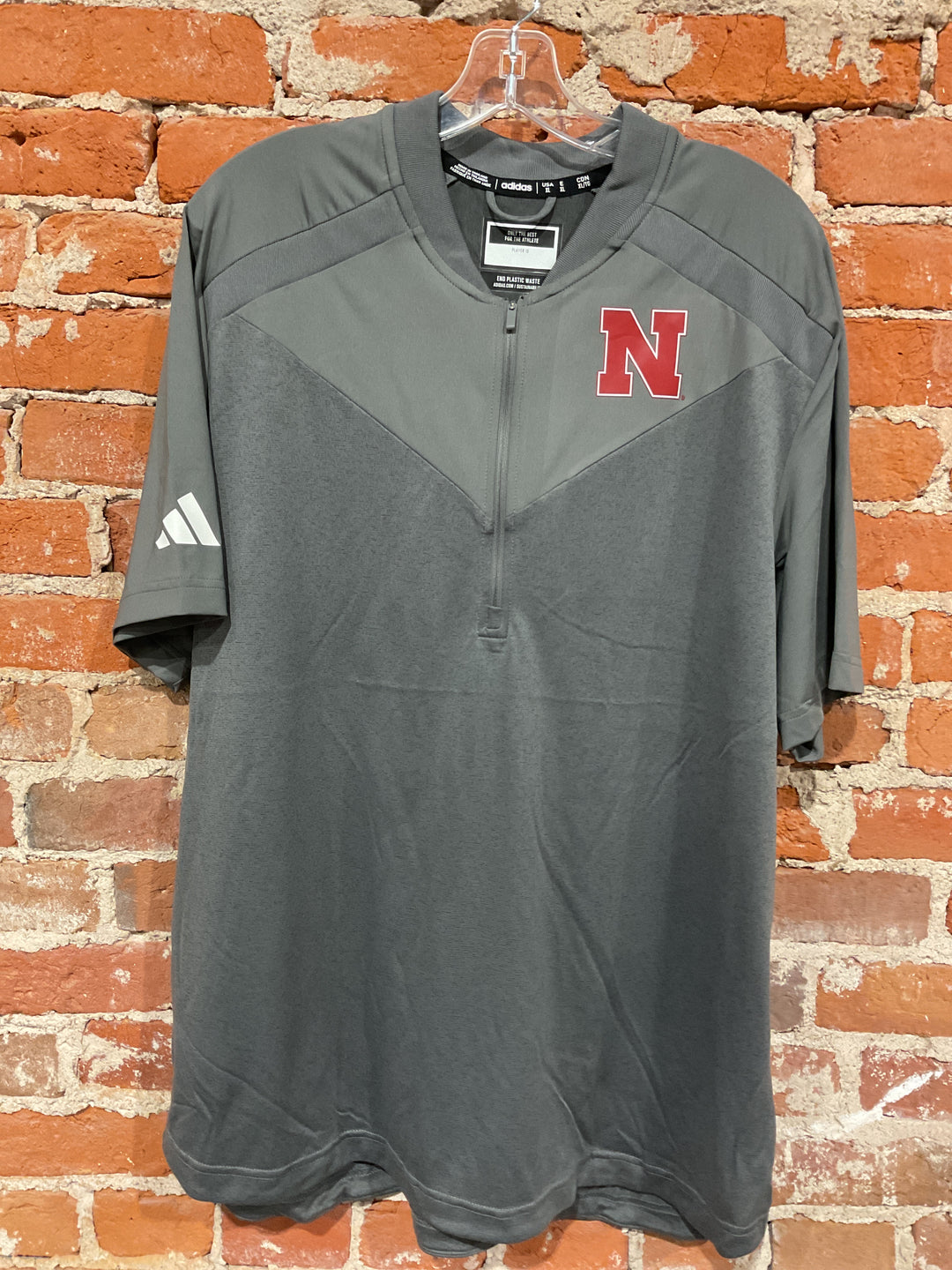 Huskers Grey Sideline Adidas Polo