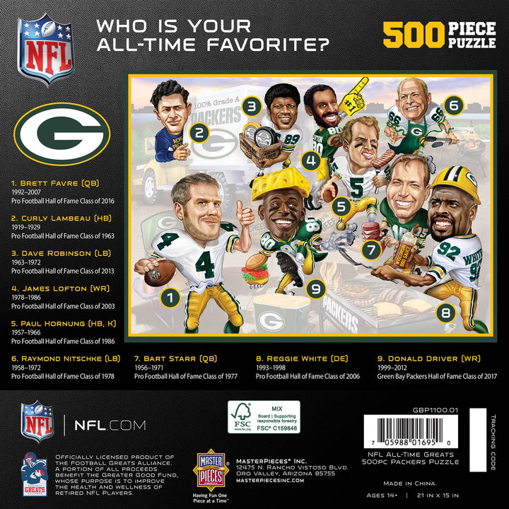 Green Bay Packers - All Time Greats 500 Piece Puzzle