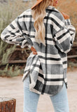 Women's Plaid Button Flannel Shirt Jacket