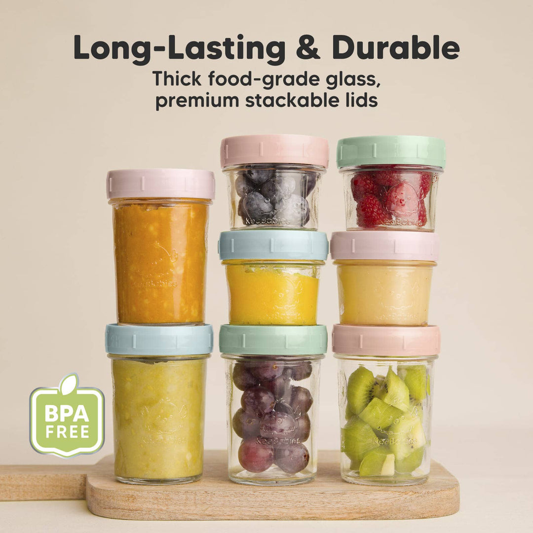 8pk Prep Baby Food Storage Containers, Leak-Proof Food Jars