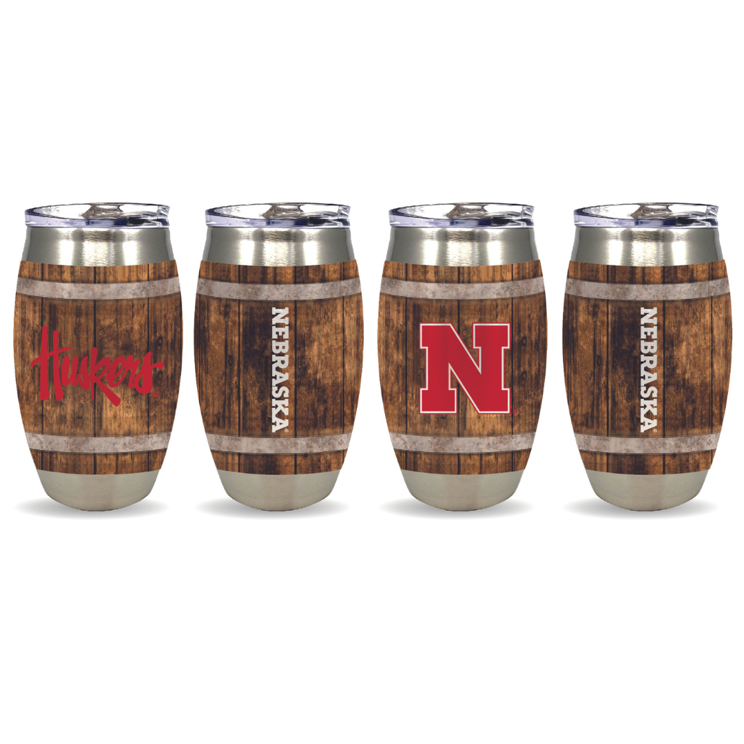 15oz Nebraska Huskers Barrel Tumbler