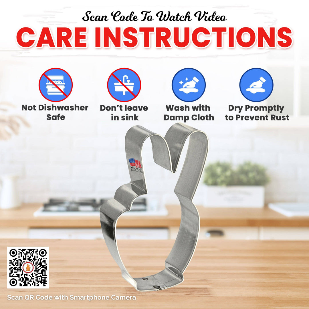 Hand Peace Sign Cookie Cutter 4" B1015