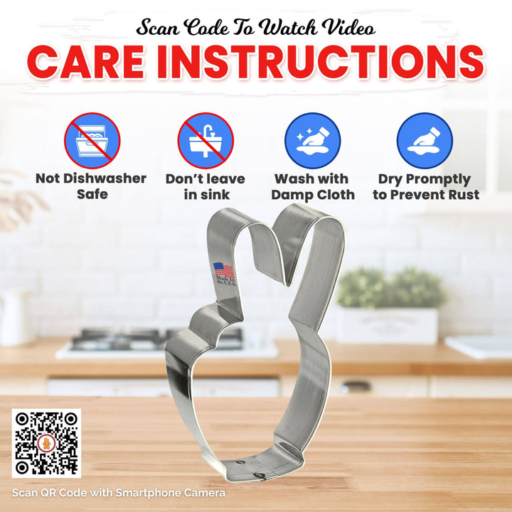 Hand Peace Sign Cookie Cutter 4" B1015