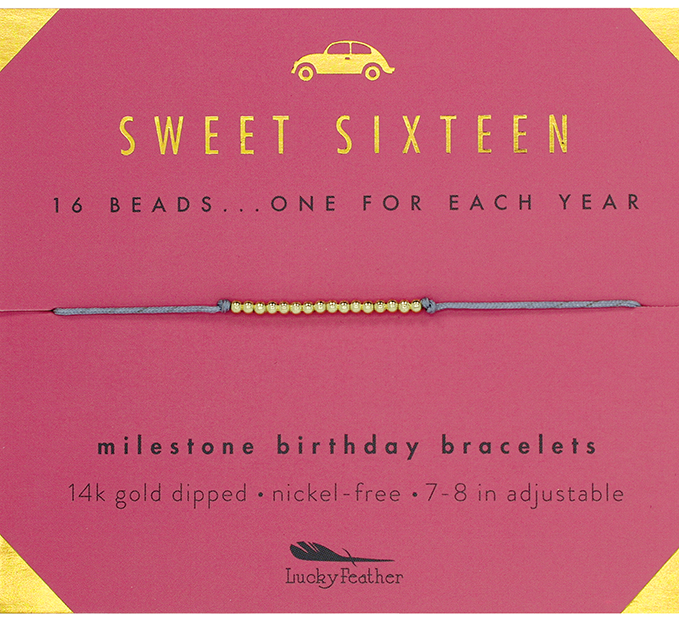 Milestone Birthday Bracelet - GOLD - Sweet Sixteen