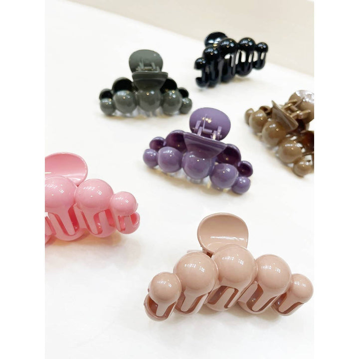 Matte Large Color Pearl Shape Hair Claw Clips