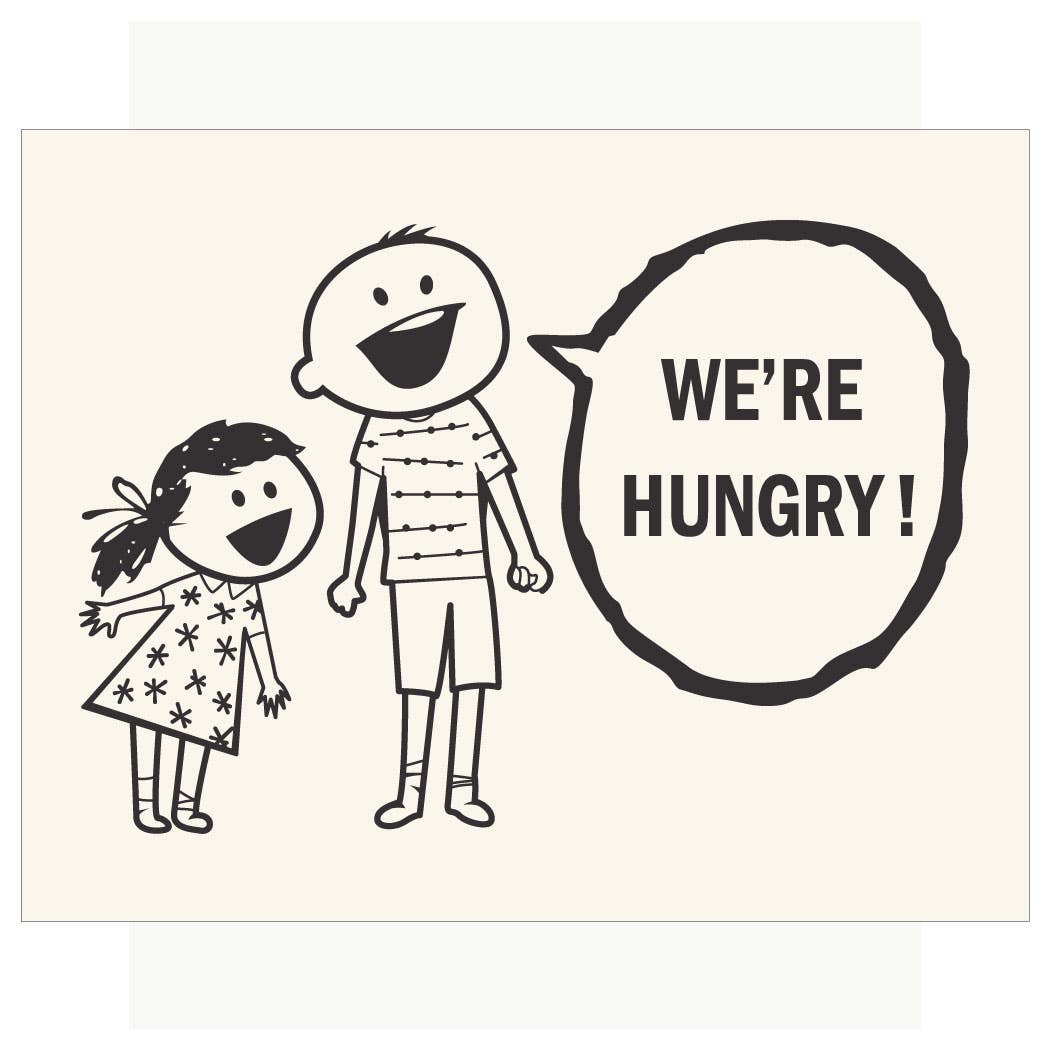 2.5'' x 3.5'' We're Hungry Kids Magnet