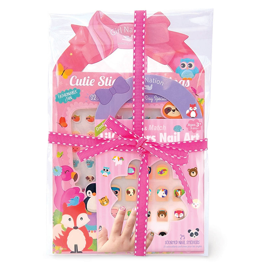 Cutie Stick-On Earring and Nail Sticker Gift Set- Animals
