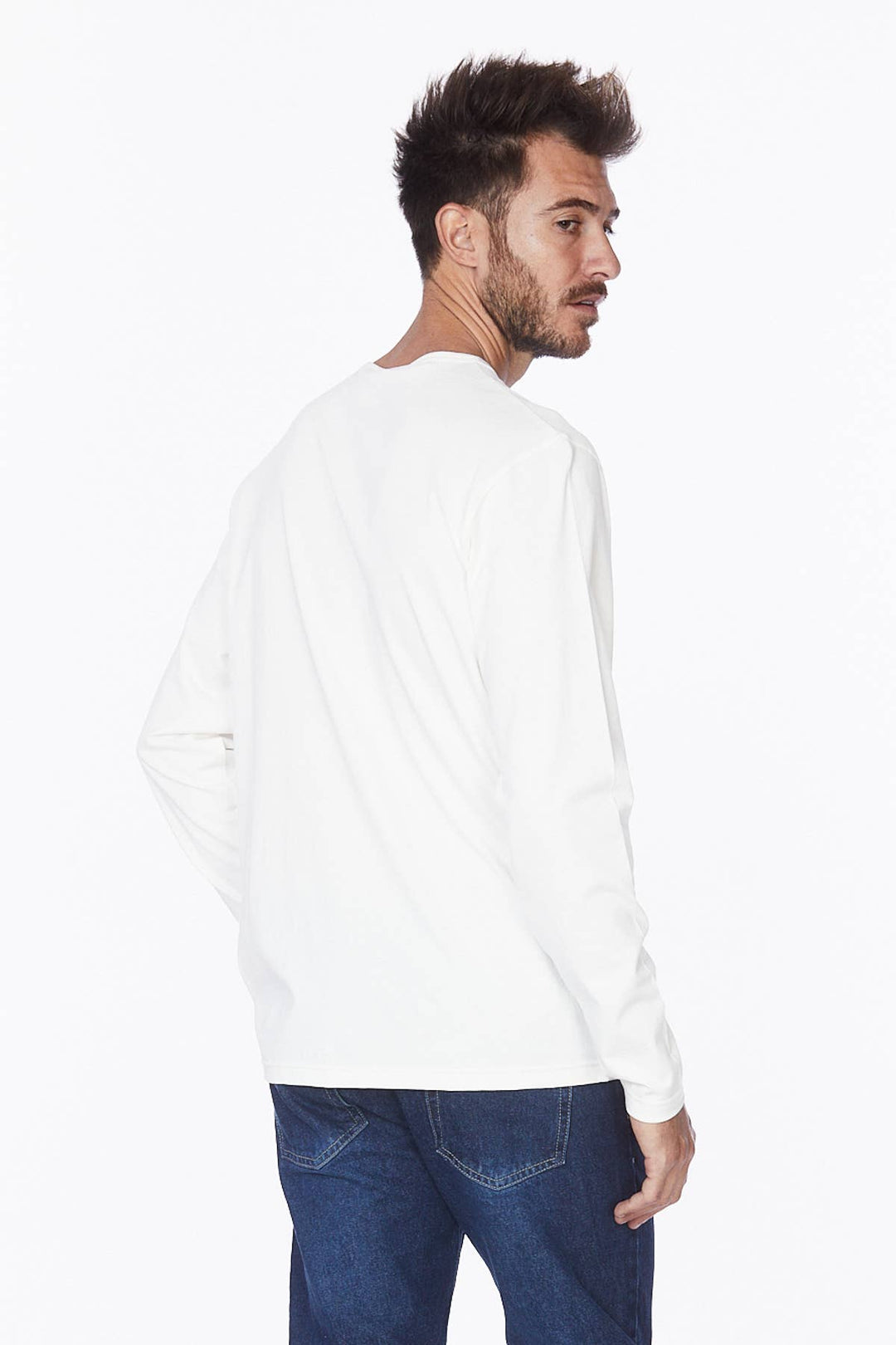 Men's Long Sleeve Cotton Henley T-Shirt