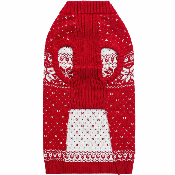 Holiday Family Sweater,  Snowflakes Sweater in True Red