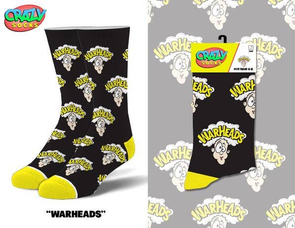 Warheads - Crazy Socks - Mens Crew Folded