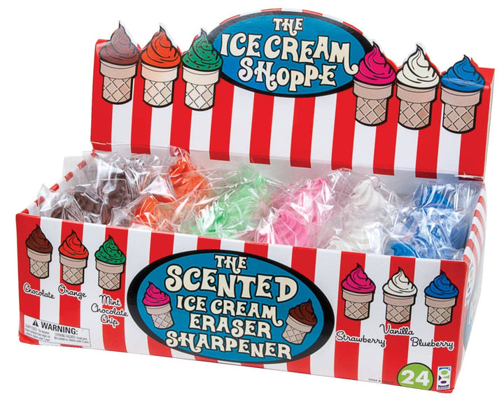 ICE CREAM SHOPPE SCENTED ERASER WITH SHARPENER