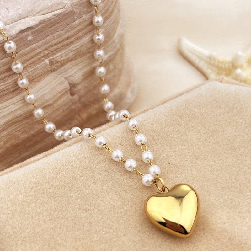 18K STAINLESS STEEL TARNISH FREE HEART NECKLACE | 40NK9433