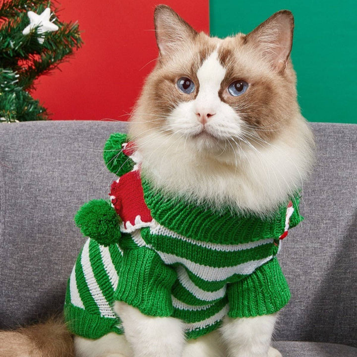 Chrismoo -  Christmas Striped Pet Sweater