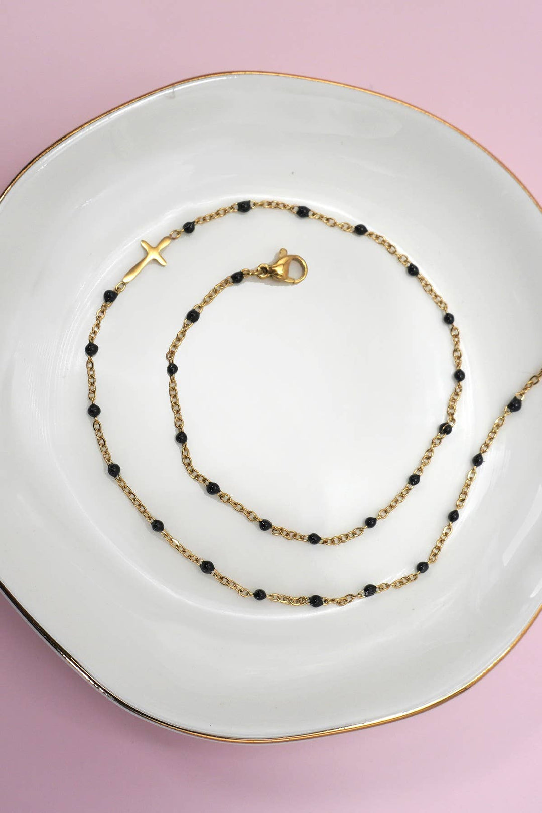 18K STAINLESS STEEL TARNISH FREE CROSS NECKLACE | 40NK9539