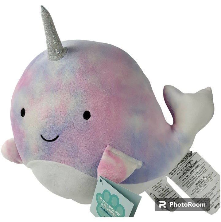 Narwhal 3-in-1 Pillow, Plush and Blanket