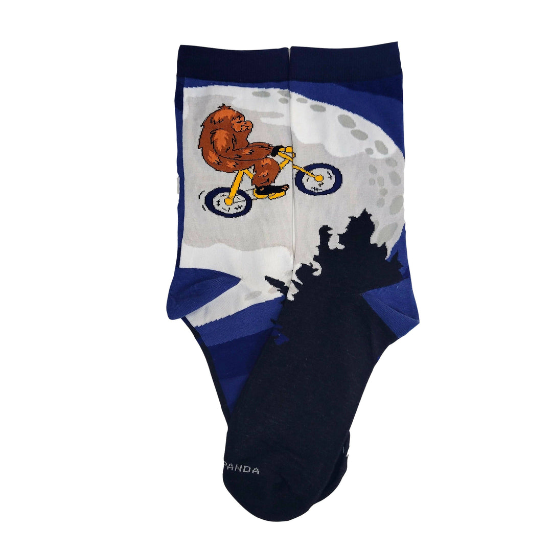 Big Foot Riding a Bike by the Moon Socks from the Sock Panda