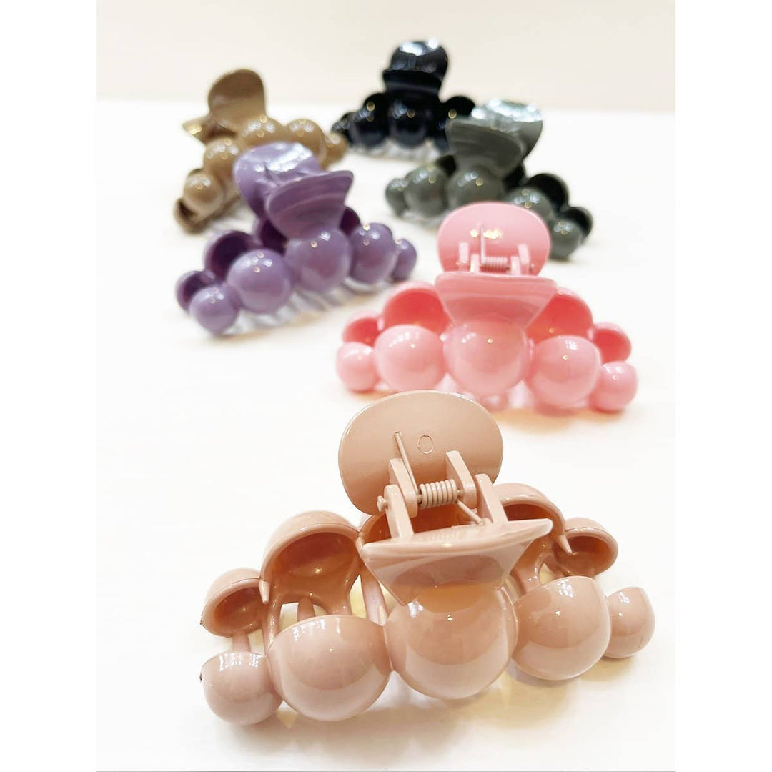 Matte Large Color Pearl Shape Hair Claw Clips