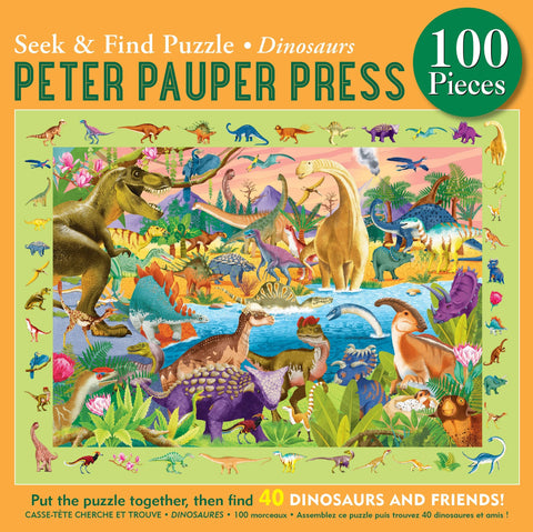 Dinosaurs Seek & Find 100-Piece Jigsaw Puzzle