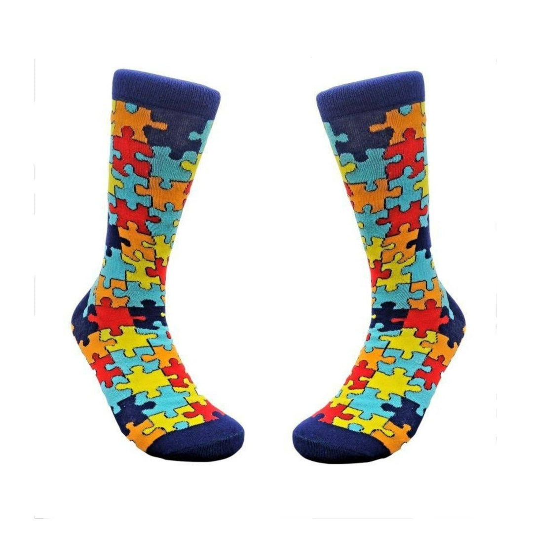 Puzzle Pieces Jigsaw Colorful Pattern Socks from the Sock Pa
